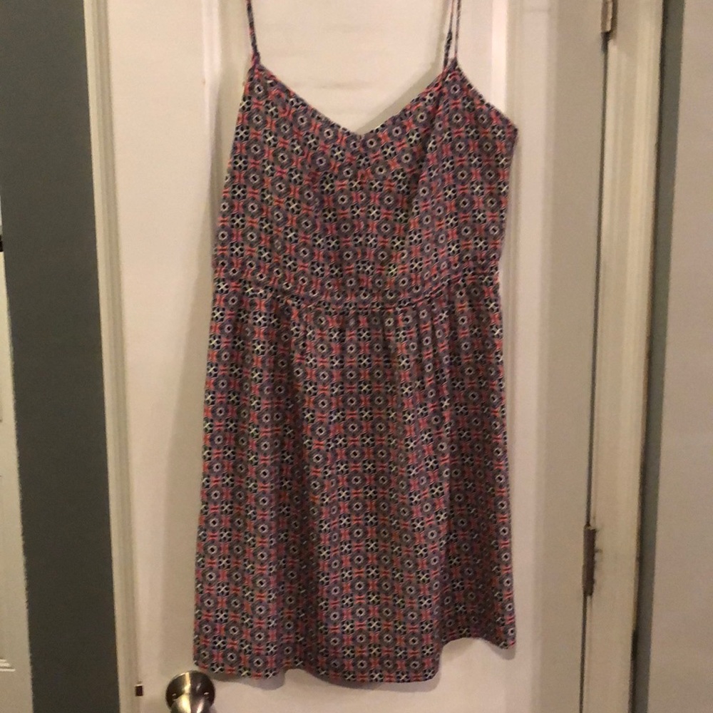 J Crew Size 12 Geometric Patterned Spaghetti Strap - image 1